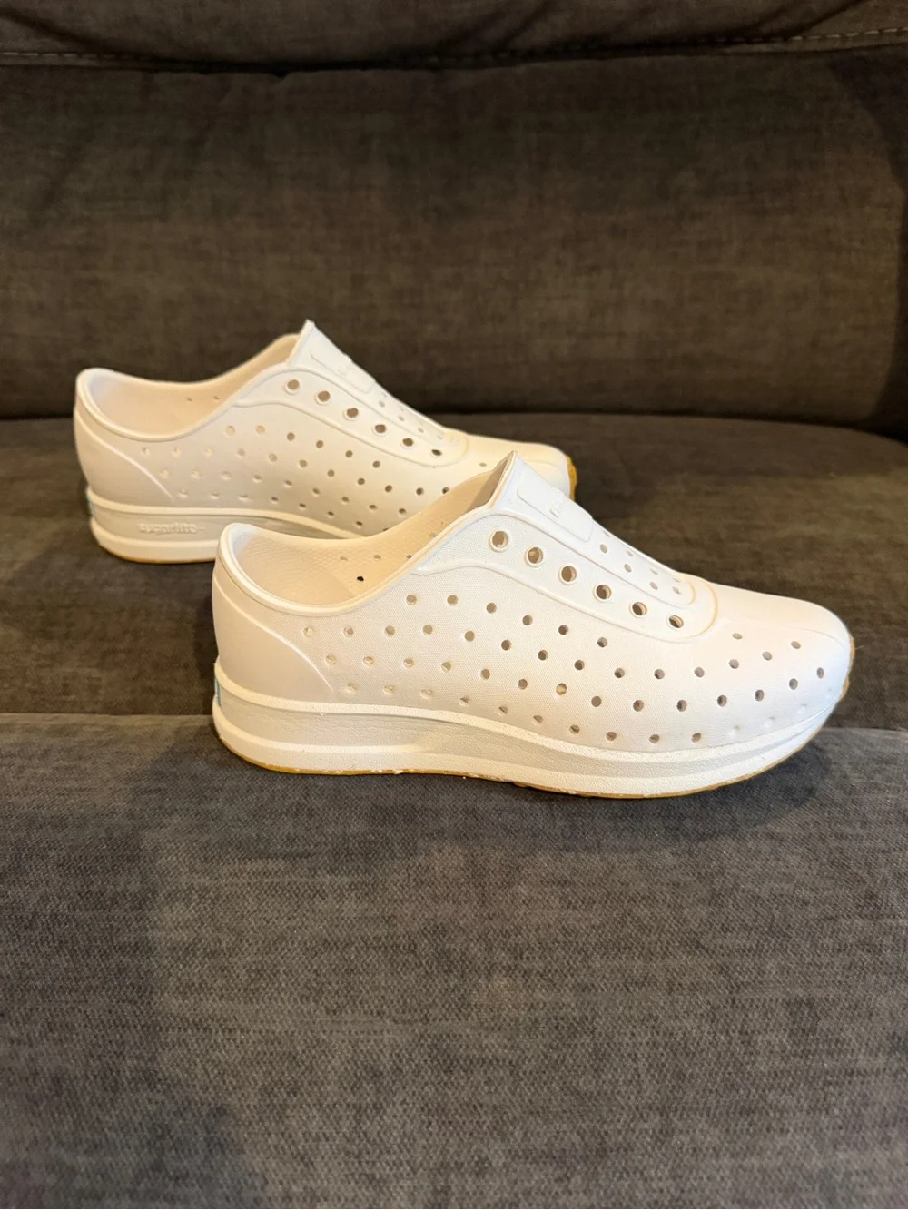 Native White Slip-On Perforated Sneakers